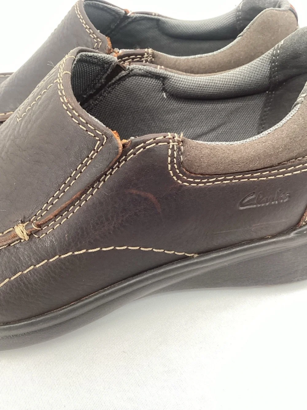 Clarks Men’s Cotrell Slip-On Loafers in Dark Brown Leather